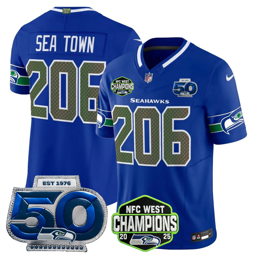SEA 2026 NFC West Champions Limited Jersey - 50th Season Patch - Stitched