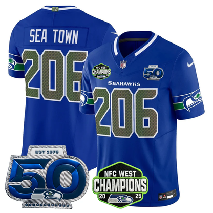 SEA 2026 NFC West Champions Limited Jersey - 50th Season Patch - Stitched