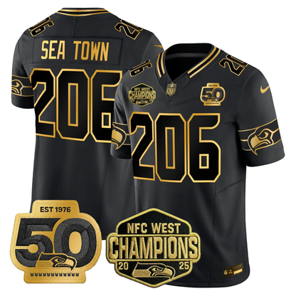 SEA 2026 NFC West Champions Limited Jersey - 50th Season Patch - Stitched