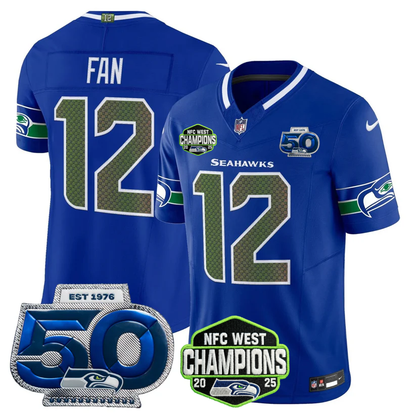 SEA 2026 NFC West Champions Limited Jersey - 50th Season Patch - Stitched
