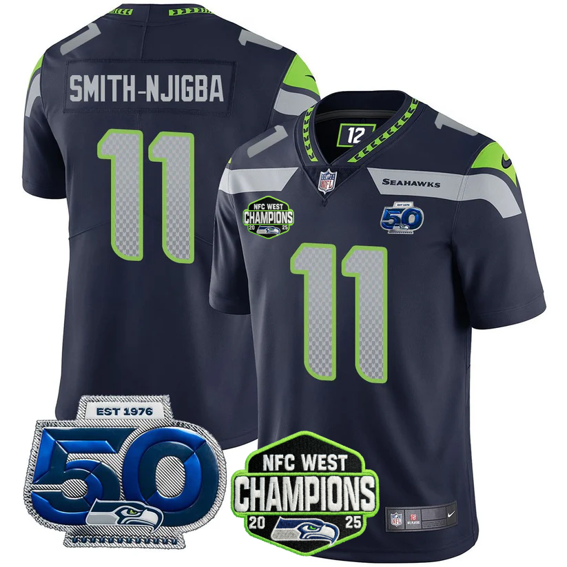 SEA 2026 NFC West Champions Limited Jersey - 50th Season Patch - Stitched