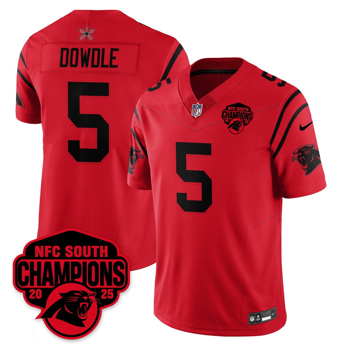 Carolina Panthers Stranger Things NFC South Division Champions Vapor Limited Jersey - All Stitched