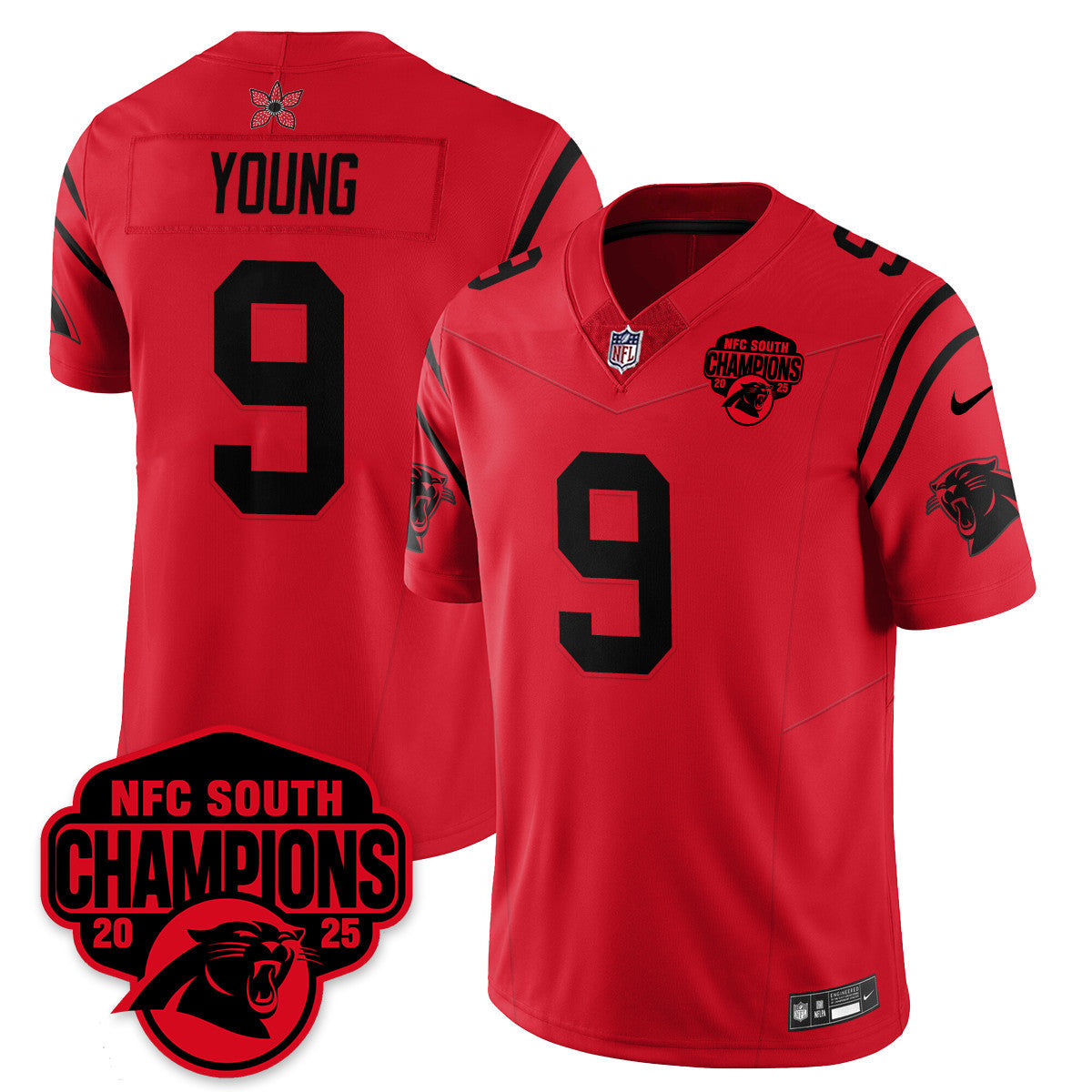 Carolina Panthers Stranger Things NFC South Division Champions Vapor Limited Jersey - All Stitched