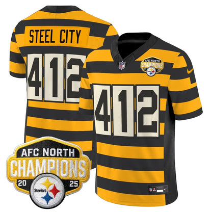 Men's Pittsburgh Steelers 2025 AFC North Division Champions Vapor Limited Jersey - All Stitched
