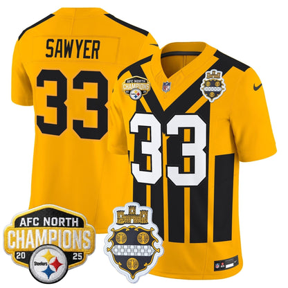 Men's Pittsburgh Steelers 2025 AFC North Division Champions Vapor Limited Jersey - All Stitched