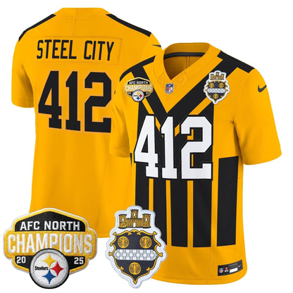 Men's Pittsburgh Steelers 2025 AFC North Division Champions Vapor Limited Jersey - All Stitched