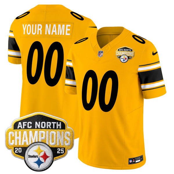 Custom PIT AFC North Division Champions Vapor Limited Gold Jersey N2 - Stitched
