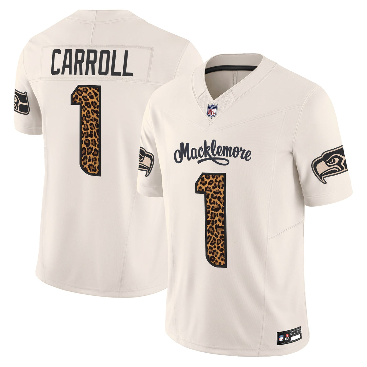 Seattle Seahawks x Macklemore Vapor Limited Jersey - Leopard Print -Stitched
