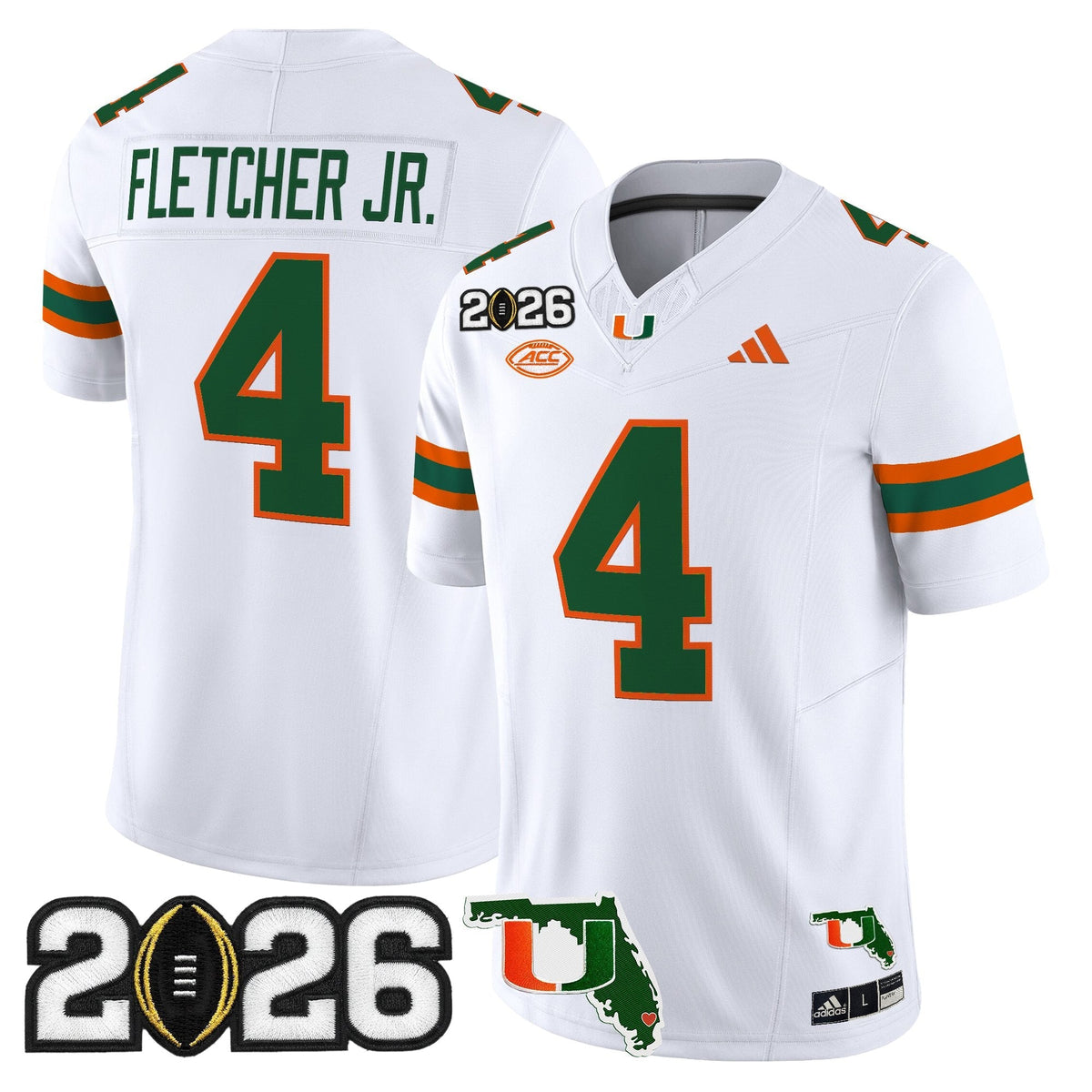 Miami Hurricanes 2026 CFP Final & Florida Patch Vapor Limited Jersey - All Stitched