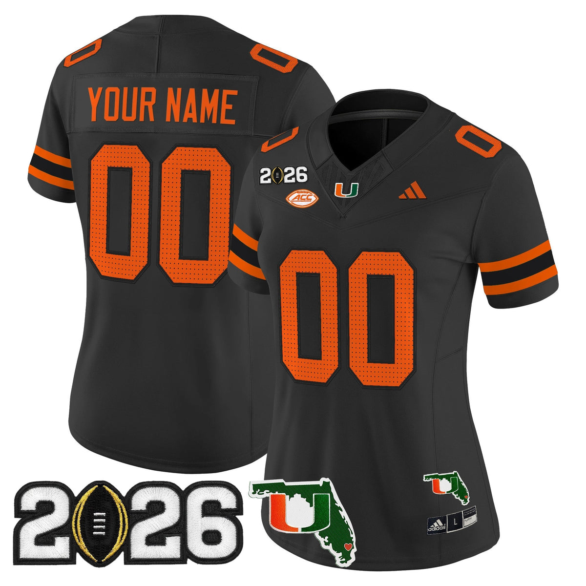 Miami Hurricanes 2026 CFP Final & Florida Patch Vapor Limited Custom Jersey - All Stitched