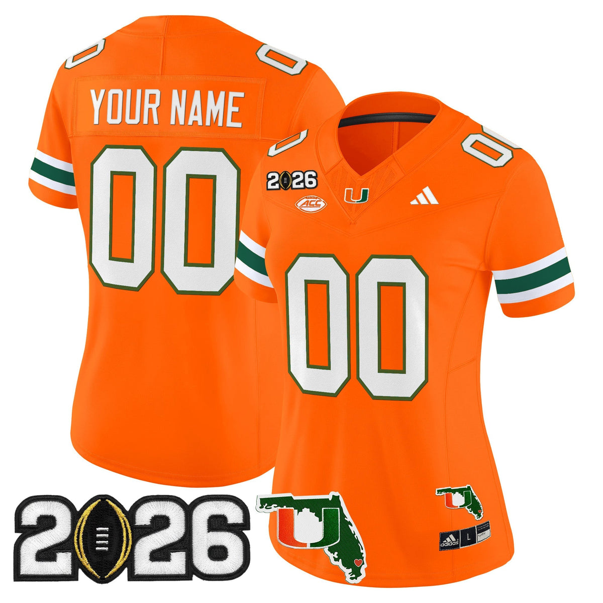 Miami Hurricanes 2026 CFP Final & Florida Patch Vapor Limited Custom Jersey - All Stitched