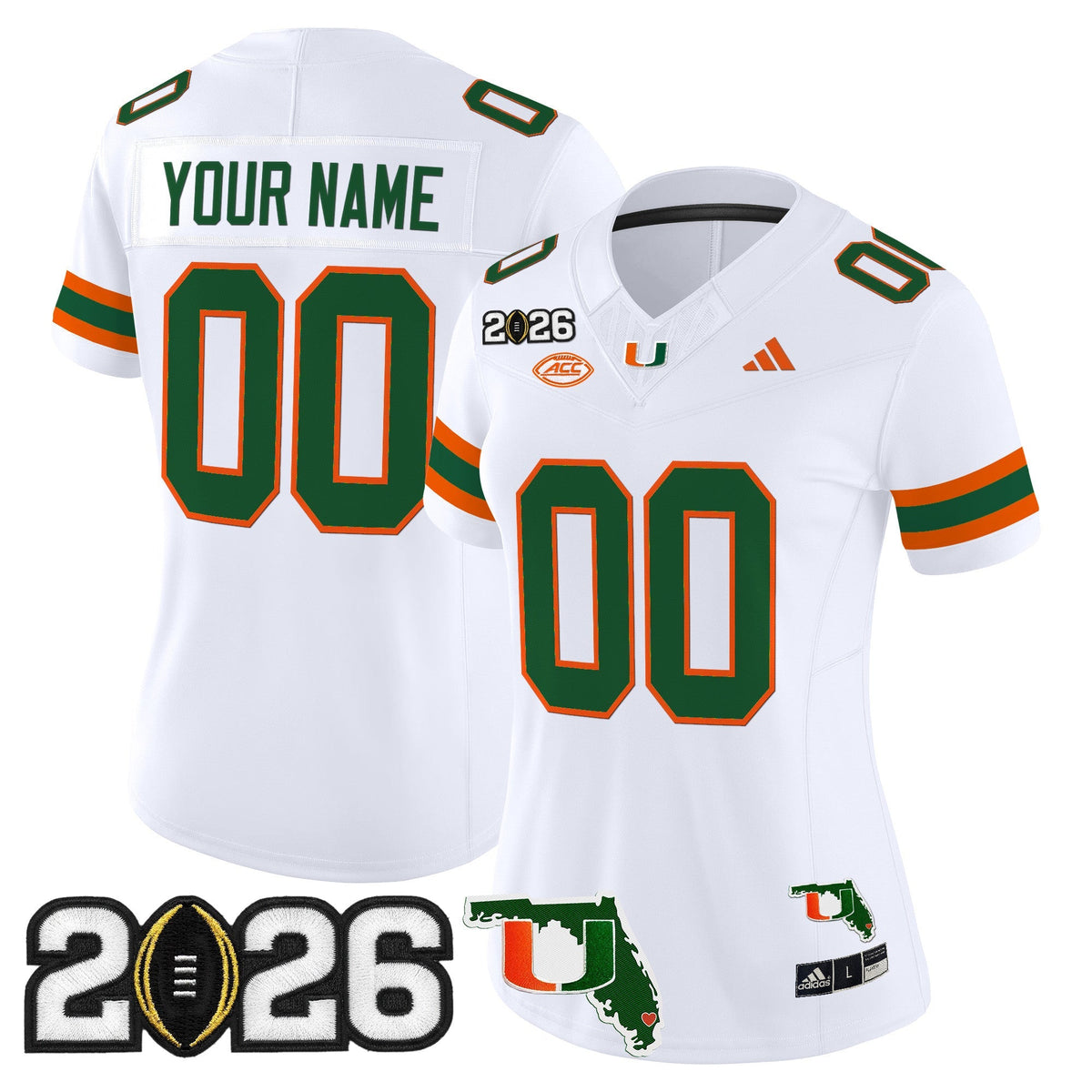 Miami Hurricanes 2026 CFP Final & Florida Patch Vapor Limited Custom Jersey - All Stitched