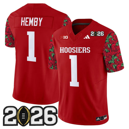 Men's Indiana Hoosiers 2026 CFP Final Patch Vapor Limited Jersey - Rose Bowl Style - Stitched