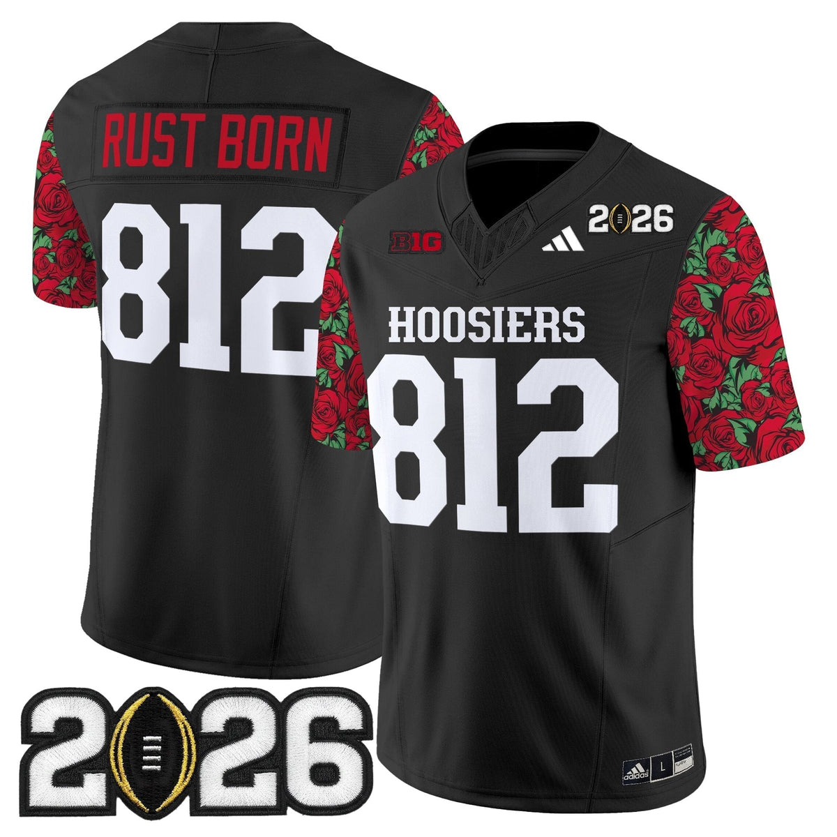 Men's Indiana Hoosiers 2026 CFP Final Patch Vapor Limited Jersey - Rose Bowl Style - Stitched