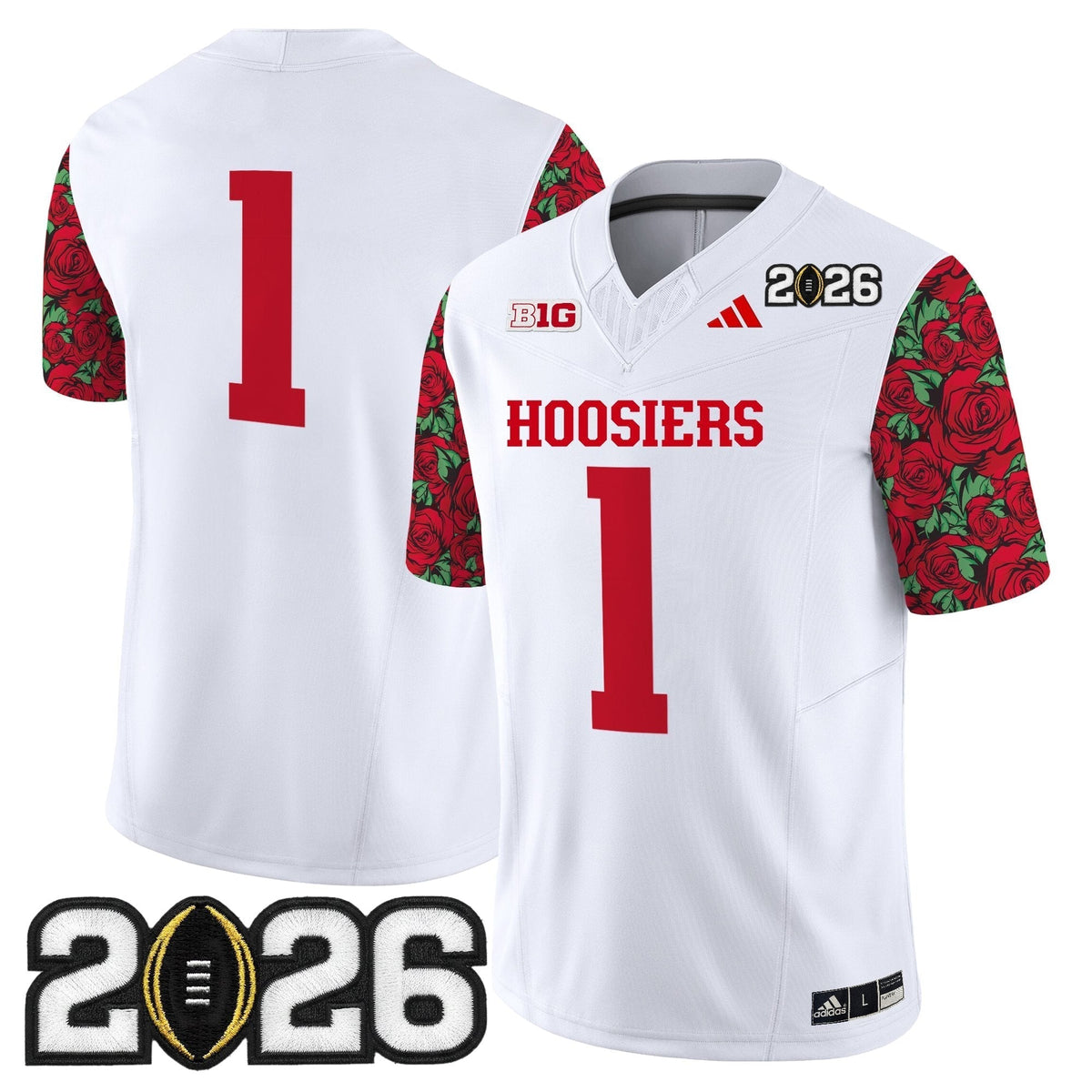 Men's Indiana Hoosiers 2026 CFP Final Patch Vapor Limited Jersey - Rose Bowl Style - Stitched