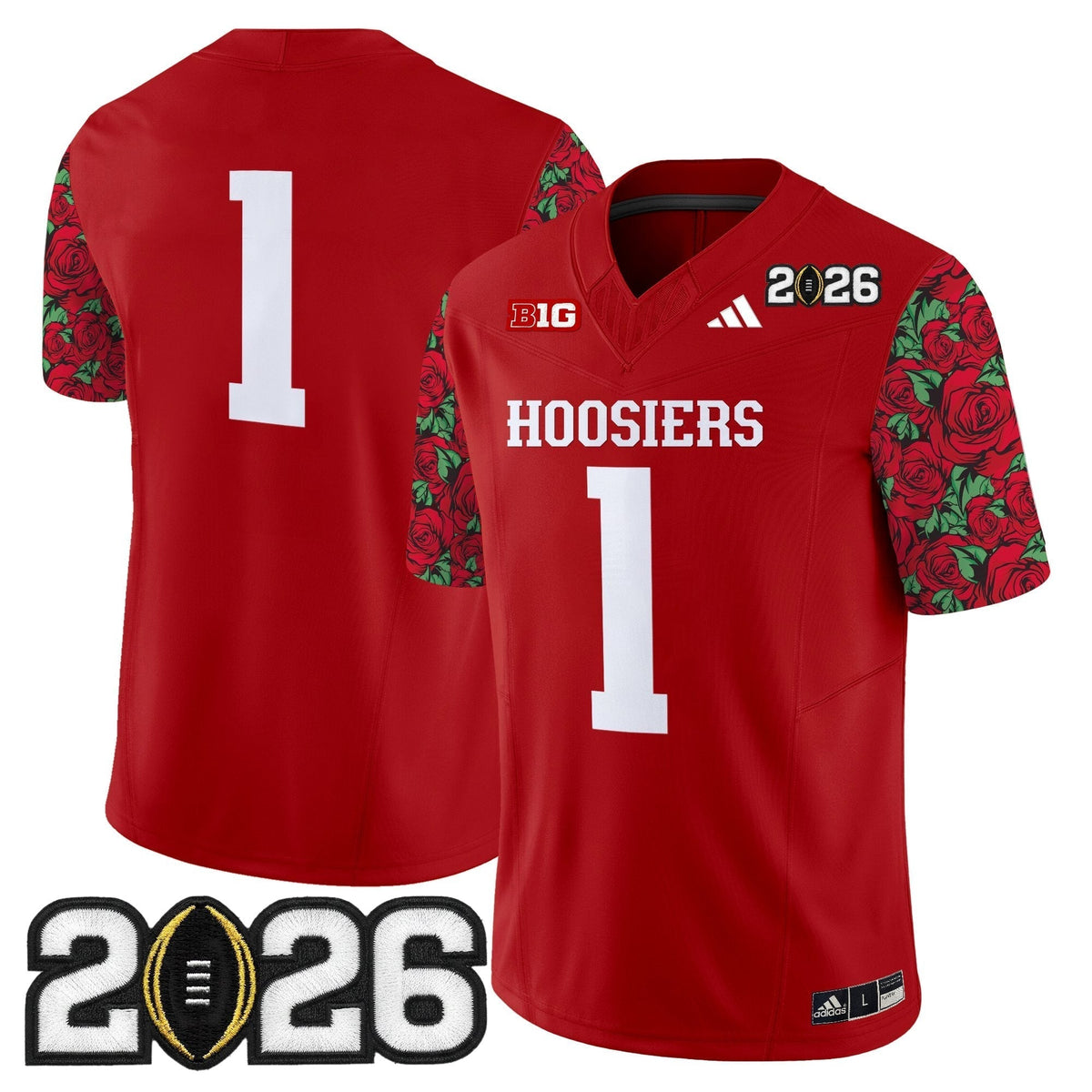 Men's Indiana Hoosiers 2026 CFP Final Patch Vapor Limited Jersey - Rose Bowl Style - Stitched