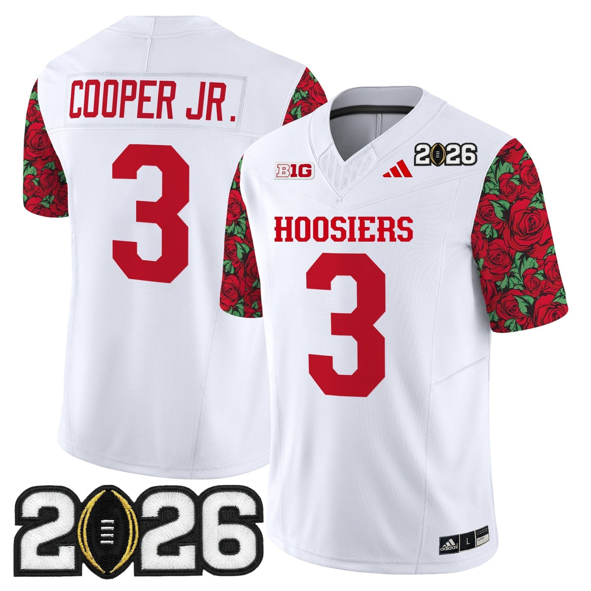 Men's Indiana Hoosiers 2026 CFP Final Patch Vapor Limited Jersey - Rose Bowl Style - Stitched