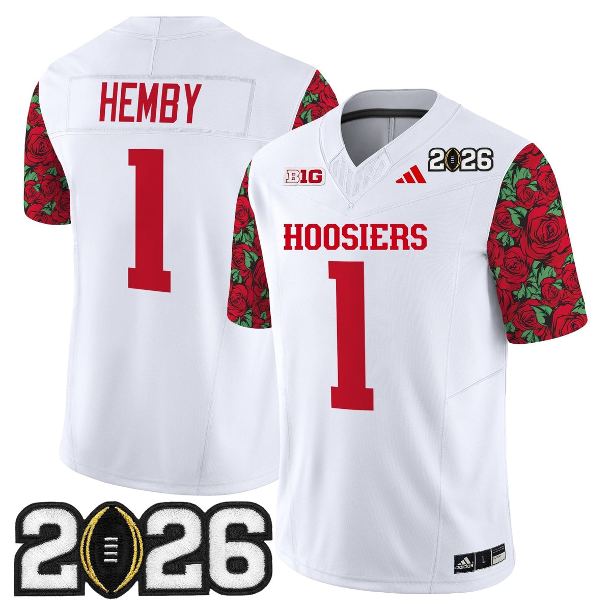 Men's Indiana Hoosiers 2026 CFP Final Patch Vapor Limited Jersey - Rose Bowl Style - Stitched