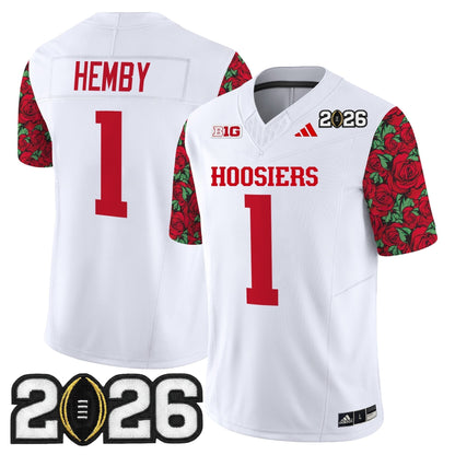 Men's Indiana Hoosiers 2026 CFP Final Patch Vapor Limited Jersey - Rose Bowl Style - Stitched