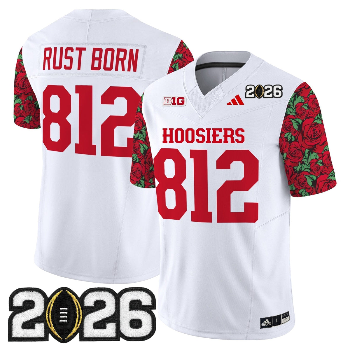 Men's Indiana Hoosiers 2026 CFP Final Patch Vapor Limited Jersey - Rose Bowl Style - Stitched
