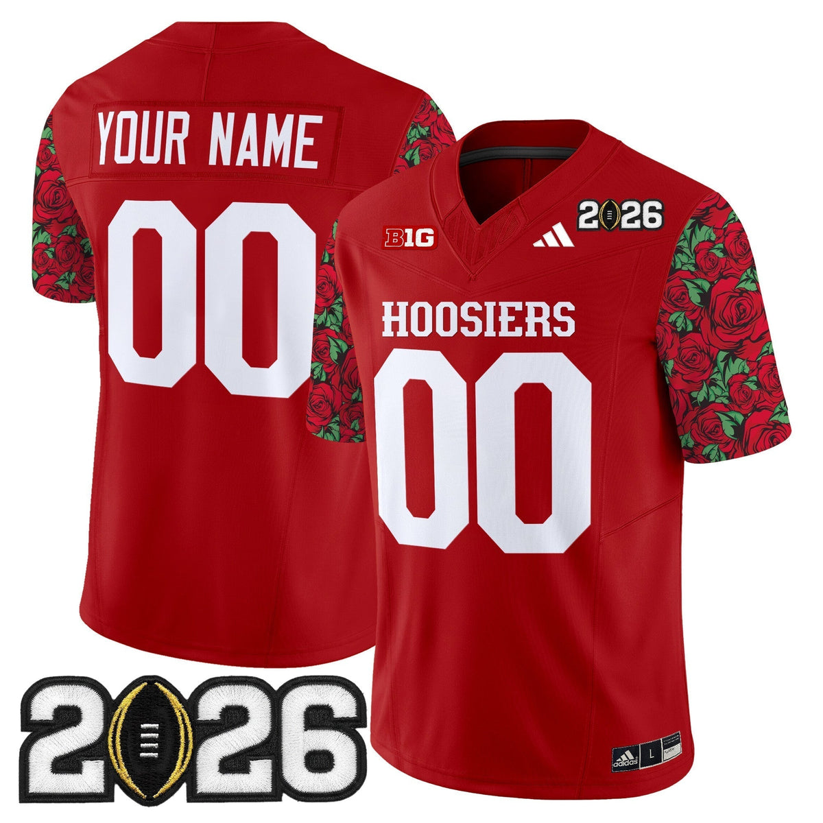 Indiana Hoosiers 2026 CFP Final Patch Vapor Limited Custom Jersey - Rose Bowl Style - Stitched