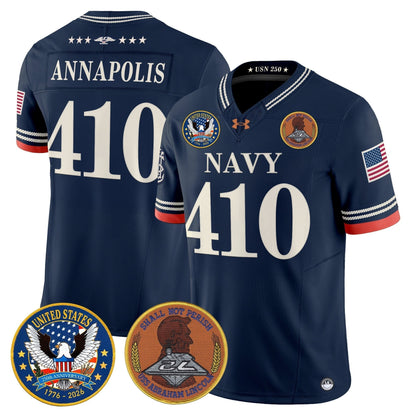 Men's Navy Midshipmen "United States 250th Anniversary Patch" Vapor Limited Jersey - Stitched