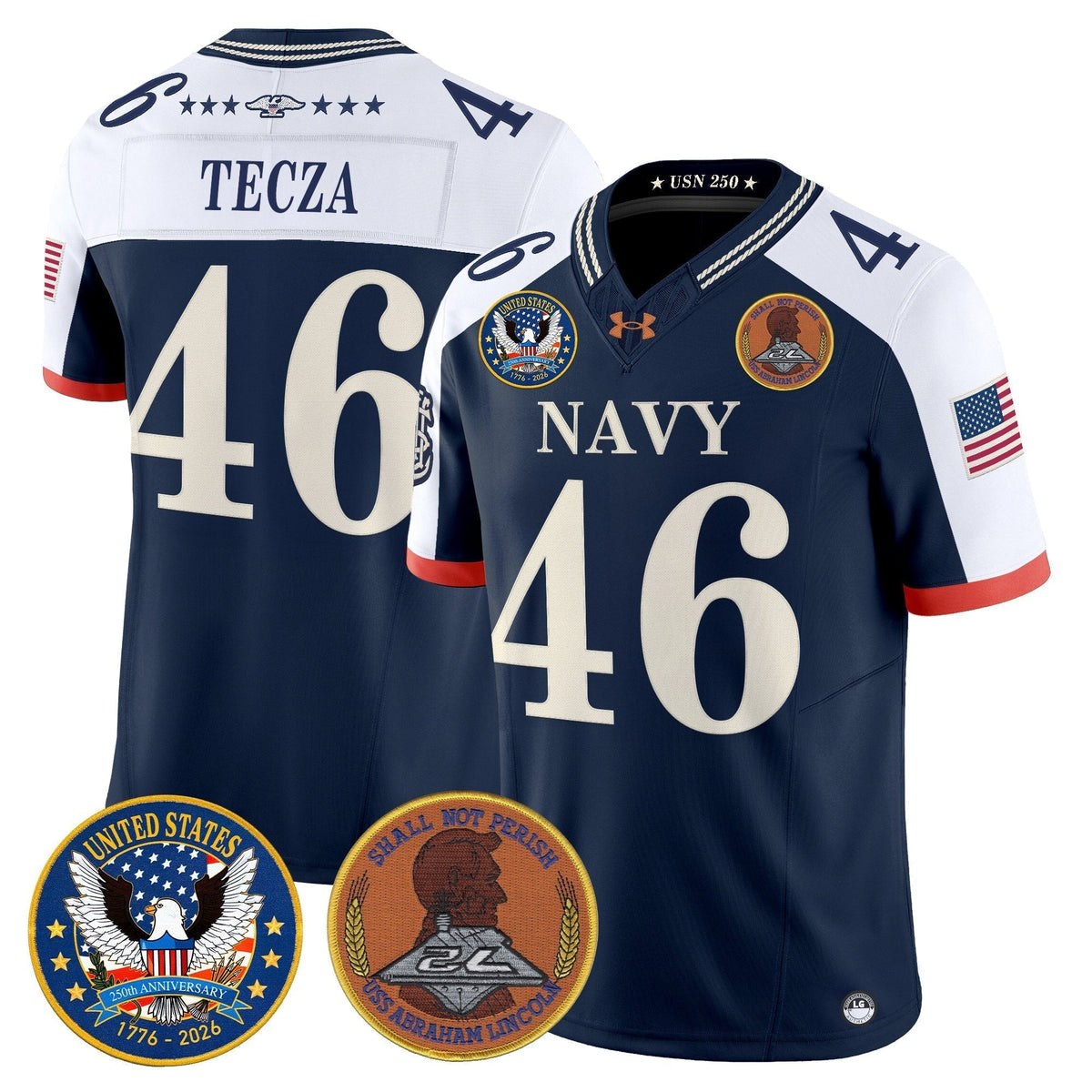 Men's Navy Midshipmen "United States 250th Anniversary Patch" Vapor Limited Jersey - Stitched