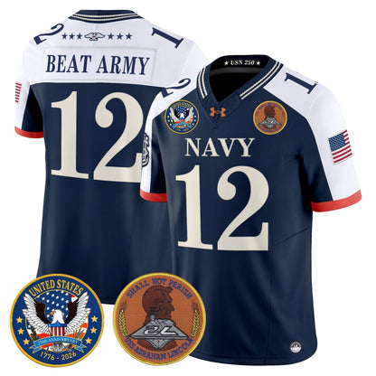 Men's Navy Midshipmen "United States 250th Anniversary Patch" Vapor Limited Jersey - Stitched