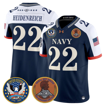 Men's Navy Midshipmen "United States 250th Anniversary Patch" Vapor Limited Jersey - Stitched