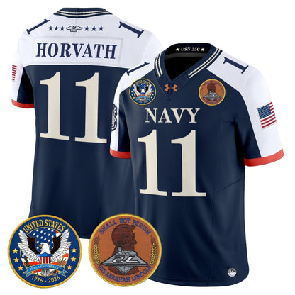 Men's Navy Midshipmen "United States 250th Anniversary Patch" Vapor Limited Jersey - Stitched