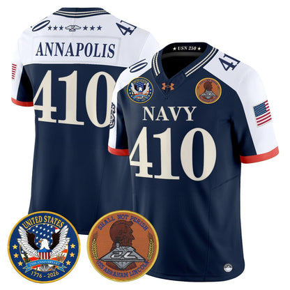 Men's Navy Midshipmen "United States 250th Anniversary Patch" Vapor Limited Jersey - Stitched