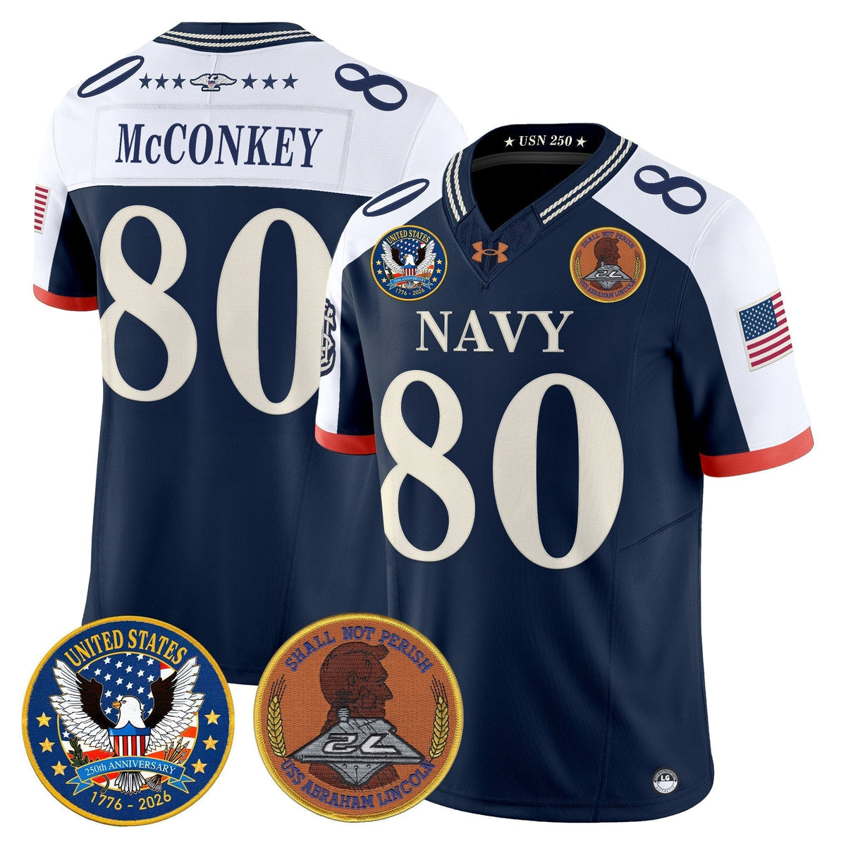 Men's Navy Midshipmen "United States 250th Anniversary Patch" Vapor Limited Jersey - Stitched