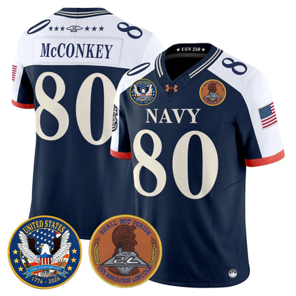 Men's Navy Midshipmen "United States 250th Anniversary Patch" Vapor Limited Jersey - Stitched