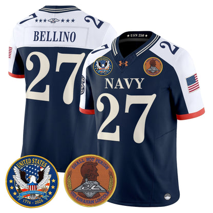 Men's Navy Midshipmen "United States 250th Anniversary Patch" Vapor Limited Jersey - Stitched