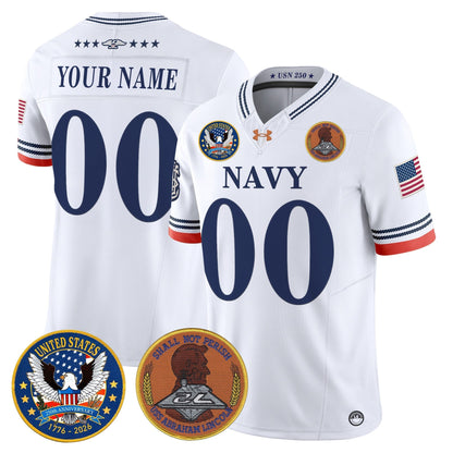 Navy Midshipmen "United States 250th Anniversary Patch" Vapor Limited Custom Jersey - Stitched