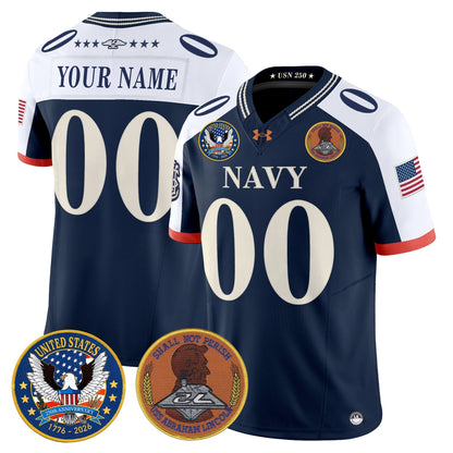 Navy Midshipmen "United States 250th Anniversary Patch" Vapor Limited Custom Jersey - Stitched
