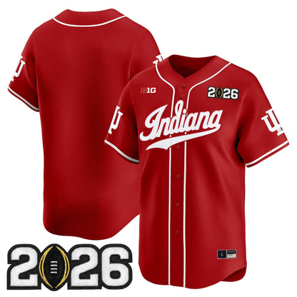 Men's Indiana Hoosiers 2026 CFP Final Patch Vapor Baseball Jersey - All Stitched