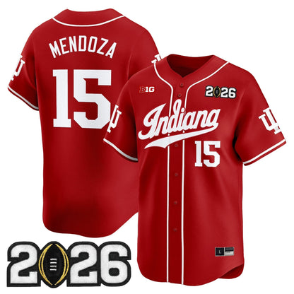 Men's Indiana Hoosiers 2026 CFP Final Patch Vapor Baseball Jersey - All Stitched