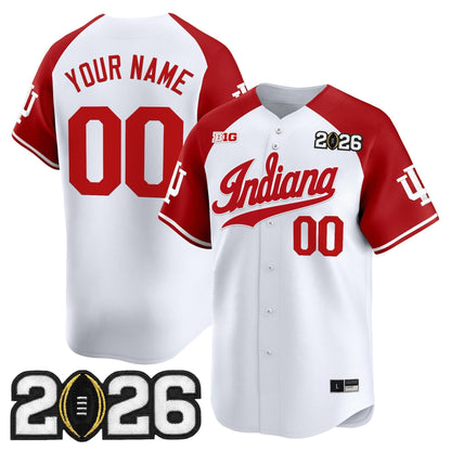 Indiana Hoosiers 2026 CFP Final Patch Vapor Baseball Custom Jersey - All Stitched
