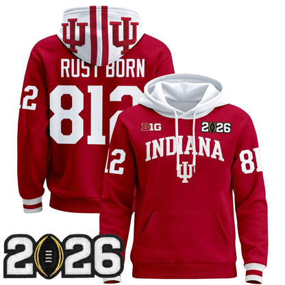 Men's Indiana Hoosiers 2026 CFP Final Patch Premium Pullover Hoodie - All Stitched