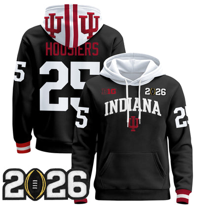 Men's Indiana Hoosiers 2026 CFP Final Patch Premium Pullover Hoodie - All Stitched
