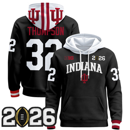 Men's Indiana Hoosiers 2026 CFP Final Patch Premium Pullover Hoodie - All Stitched