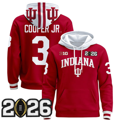 Men's Indiana Hoosiers 2026 CFP Final Patch Premium Pullover Hoodie - All Stitched