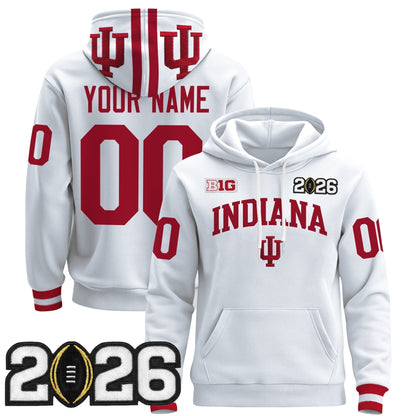 Indiana Hoosiers 2026 CFP Final Patch Premium Custom Pullover Hoodie - All Stitched