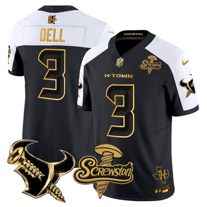 Houston Texans DJ Screw Gold Vapor Limited Jersey - Stitched