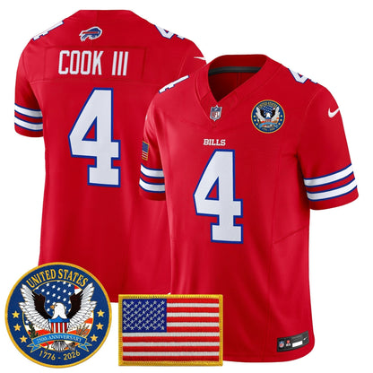 Men's Buffalo Bills "United States 250th Anniversary Patch" Vapor Limited Jersey - All Stitched