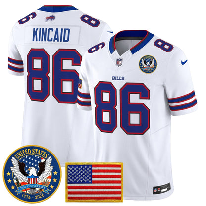 Men's Buffalo Bills "United States 250th Anniversary Patch" Vapor Limited Jersey - All Stitched