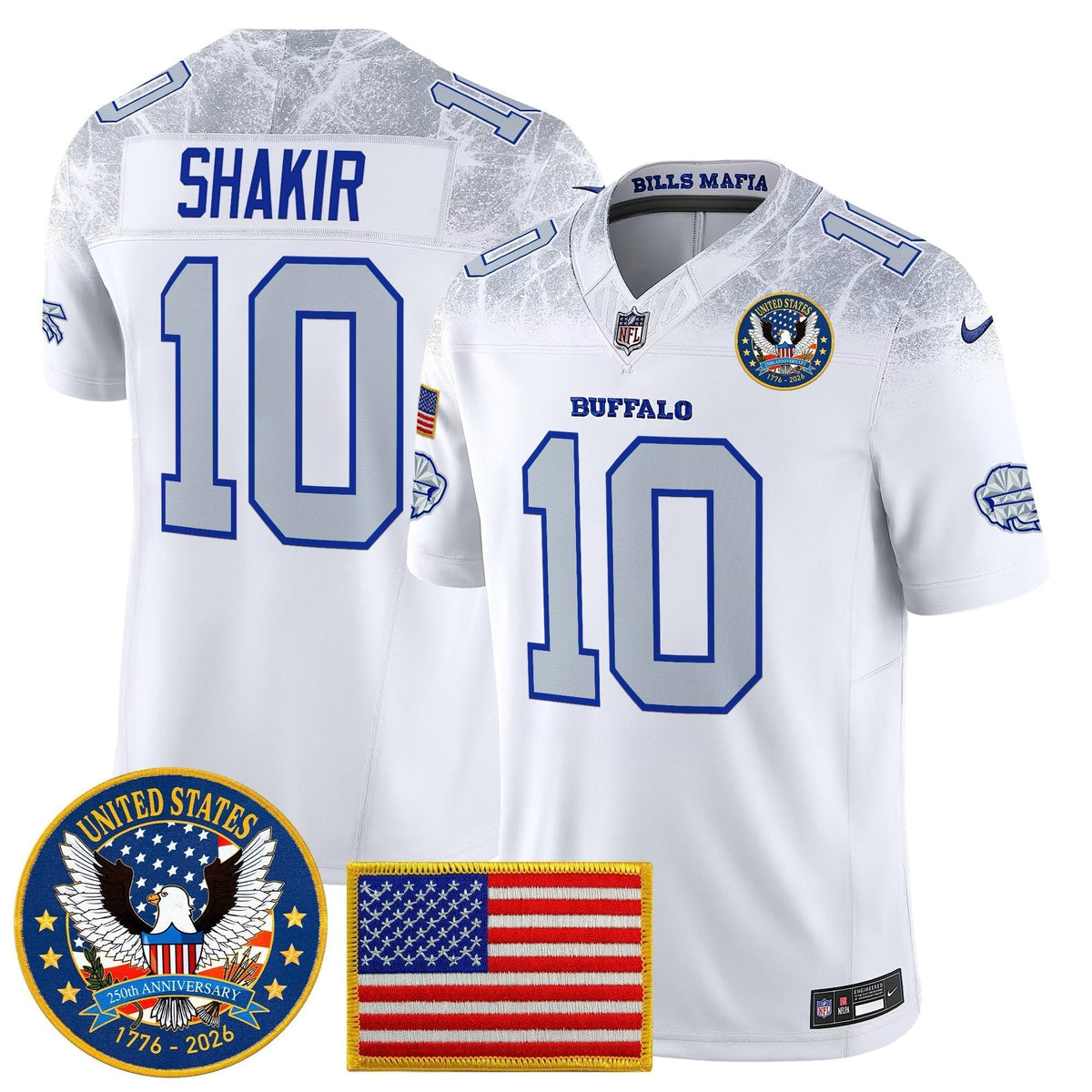 Men's Buffalo Bills "United States 250th Anniversary Patch" Vapor Limited Jersey - All Stitched