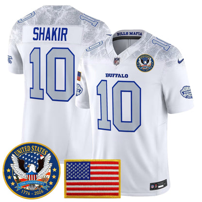 Men's Buffalo Bills "United States 250th Anniversary Patch" Vapor Limited Jersey - All Stitched