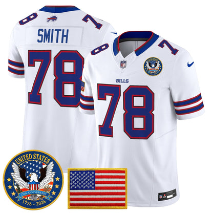 Men's Buffalo Bills "United States 250th Anniversary Patch" Vapor Limited Jersey - All Stitched